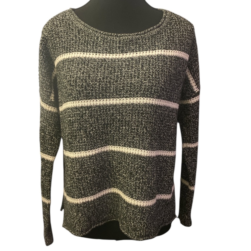 Hollister Black and White Crew Neck Sweater GUC S